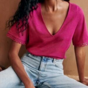 Sezane Lorna T-shirt Plum Pink - Size M